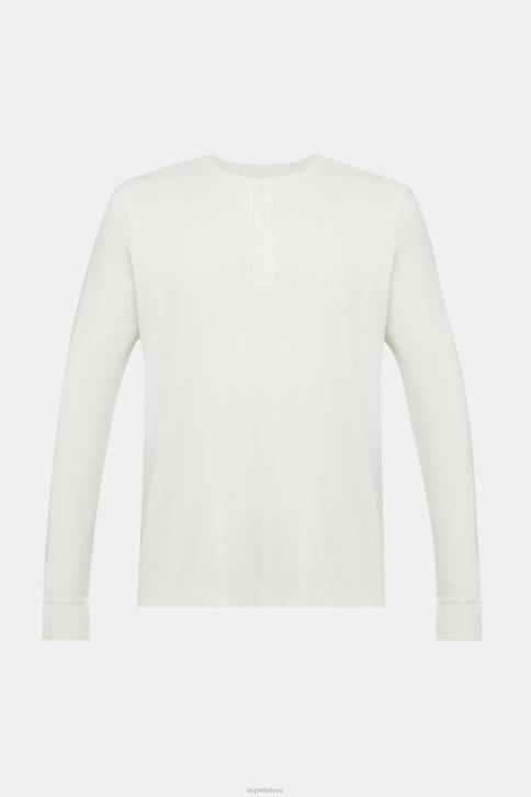 ilga rankovė beveik baltas vyrų Esprit ilgomis rankovėmis vaflinis viršus 4D6F696