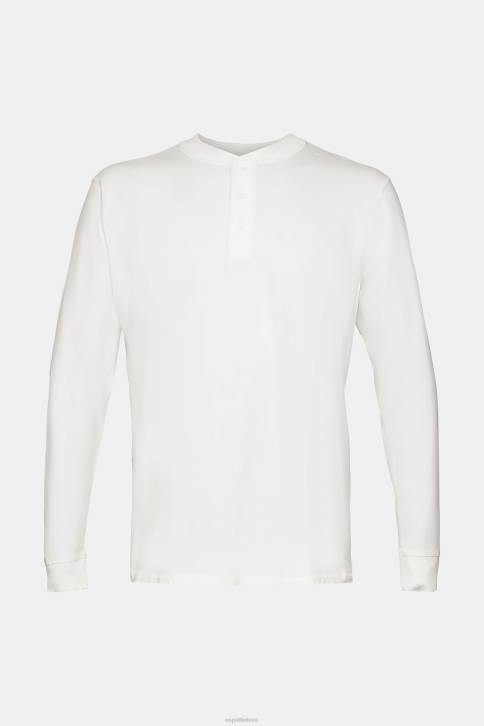 ilga rankovė beveik baltas vyrų Esprit ilgomis rankovėmis viršus su sagomis 4D6F771