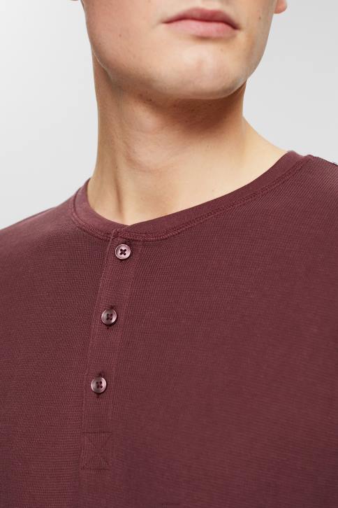 ilga rankovė bordo raudona vyrų Esprit 100% medvilnė ilgomis rankovėmis vaflinis viršus 4D6F823