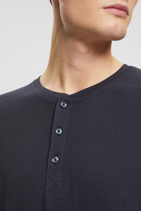 ilga rankovė karinis jūrų laivynas vyrų Esprit 100% medvilnė ilgomis rankovėmis vaflinis viršus 4D6F822