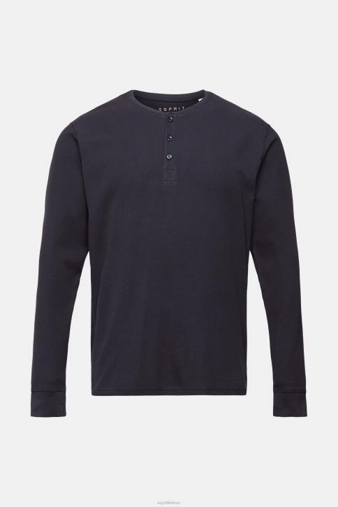 ilga rankovė karinis jūrų laivynas vyrų Esprit 100% medvilnė ilgomis rankovėmis vaflinis viršus 4D6F822