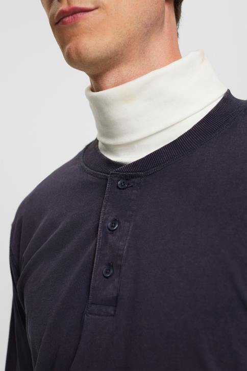 ilga rankovė karinis jūrų laivynas vyrų Esprit ilgomis rankovėmis viršus su sagomis 4D6F772