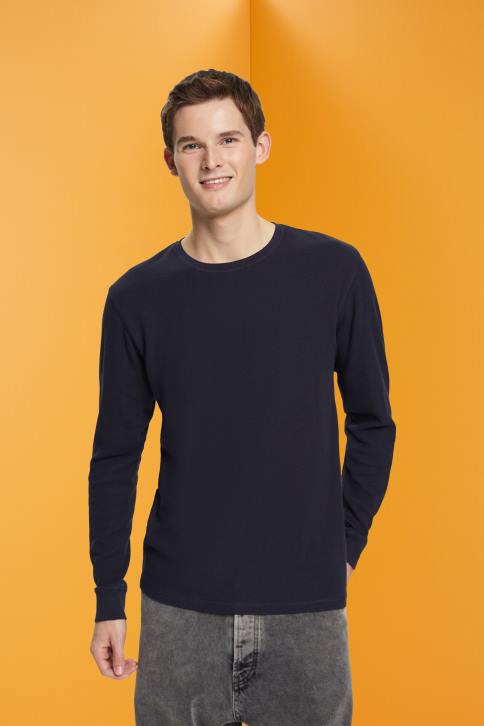 ilga rankovė karinis jūrų laivynas vyrų Esprit vaflinis pique viršus ilgomis rankovėmis 4D6F824