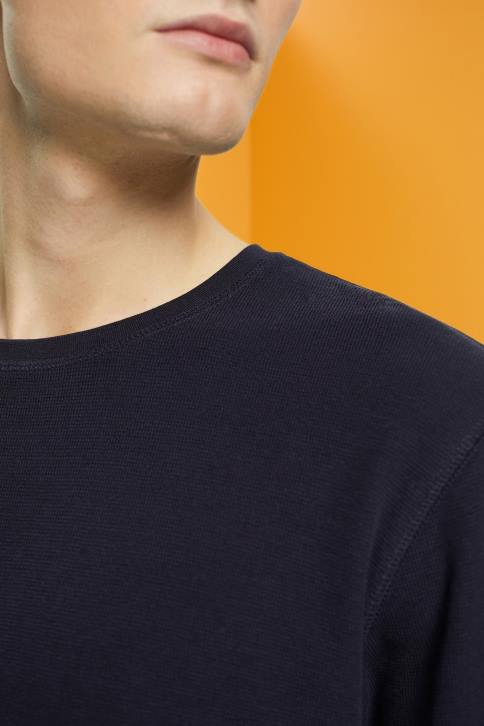 ilga rankovė karinis jūrų laivynas vyrų Esprit vaflinis pique viršus ilgomis rankovėmis 4D6F824