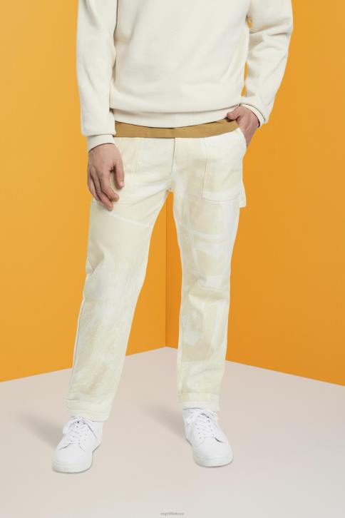kelnes ir kelnes smėlio spalvos vyrų Esprit tiesios krovininės kelnės su raštu 4D6F675