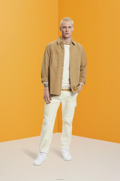 kelnes ir kelnes smėlio spalvos vyrų Esprit tiesios krovininės kelnės su raštu 4D6F675