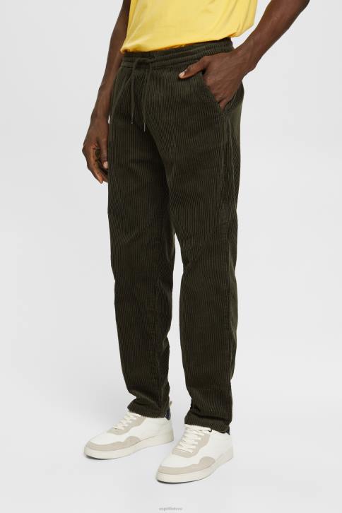kelnes ir kelnes tamsi chaki vyrų Esprit jogger stiliaus velvetinės kelnės 4D6F332