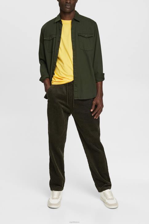 kelnes ir kelnes tamsi chaki vyrų Esprit jogger stiliaus velvetinės kelnės 4D6F332