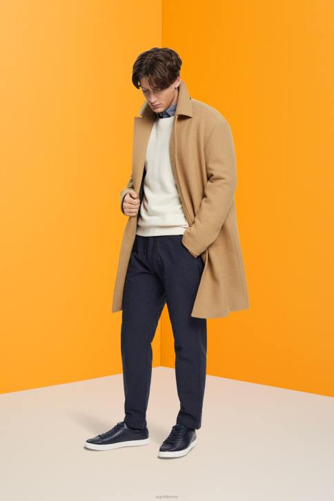 kelnes ir kelnes tamsiai mėlyna vyrų Esprit dryžuotos kelnės su raišteliu juosmeniu 4D6F816