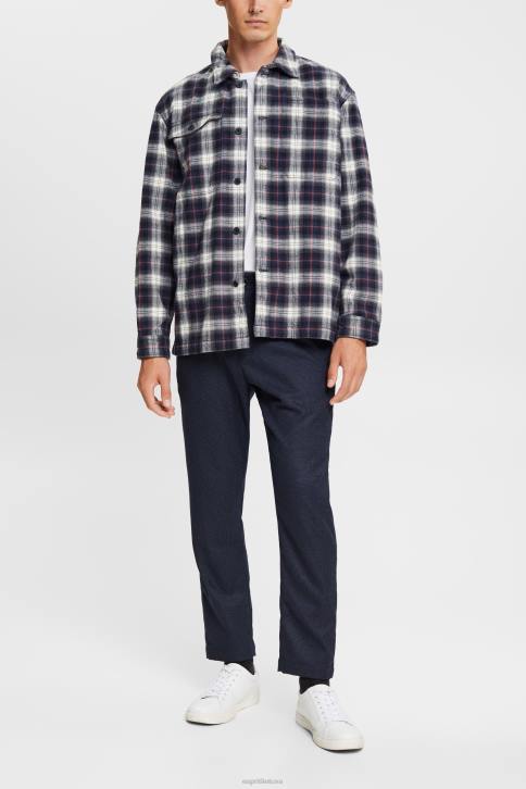 kelnes ir kelnes tamsiai mėlyna vyrų Esprit tekstūruotos kostiuminės kelnės 4D6F880