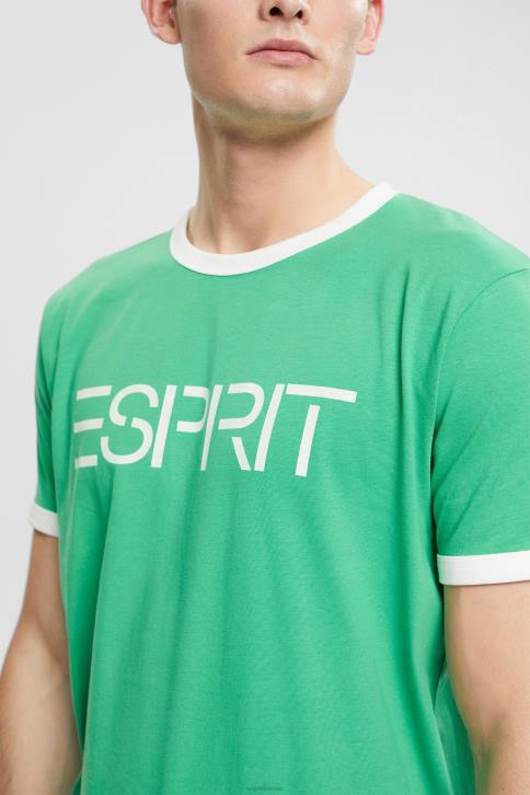marškinėliai žalias vyrų Esprit džersio logotipu marginti marškinėliai 4D6F950