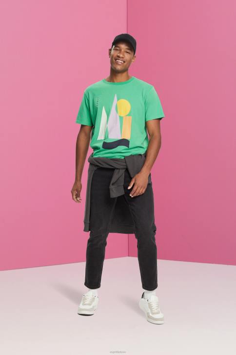 marškinėliai žalias vyrų Esprit džersio marškinėliai su raštu 4D6F845