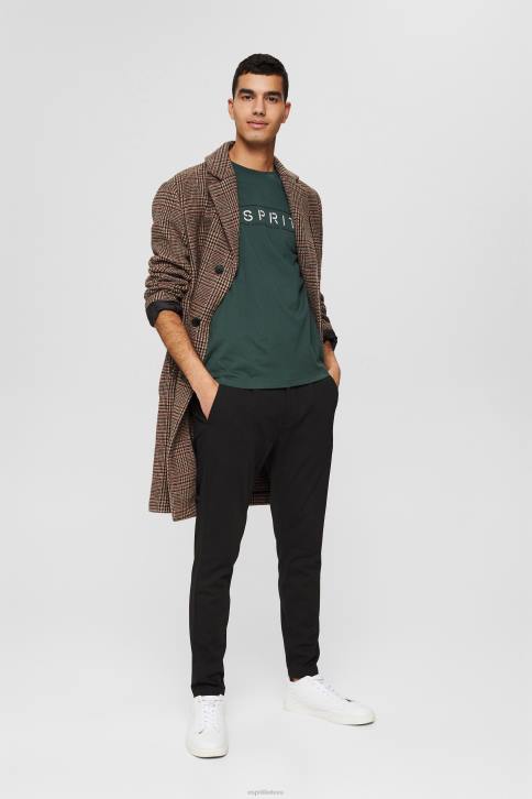 marškinėliai žalsvai mėlyna vyrų Esprit marškinėliai su logotipu, 100% medvilnė 4D6F734