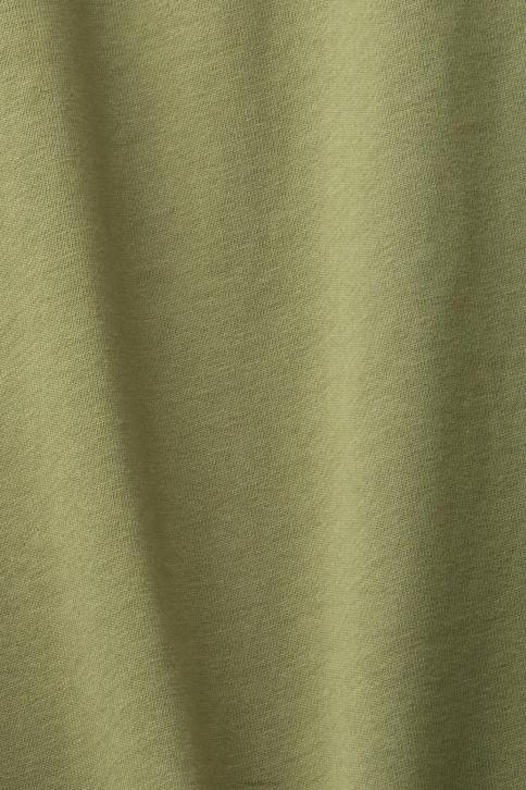 marškinėliai alyvuogių vyrų Esprit Retro logotipu marginti medvilniniai marškinėliai 4D6F631