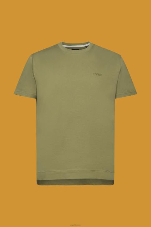 marškinėliai alyvuogių vyrų Esprit marškinėliai su logotipu, 100% medvilnė 4D6F669