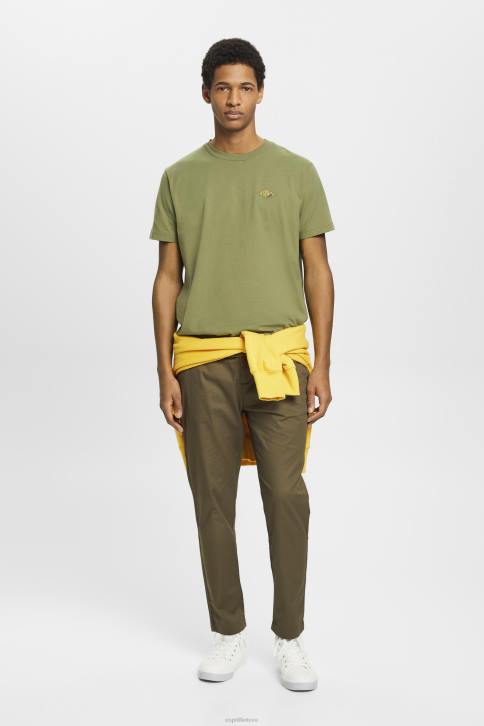 marškinėliai alyvuogių vyrų Esprit marškinėliai su logotipu 4D6F601