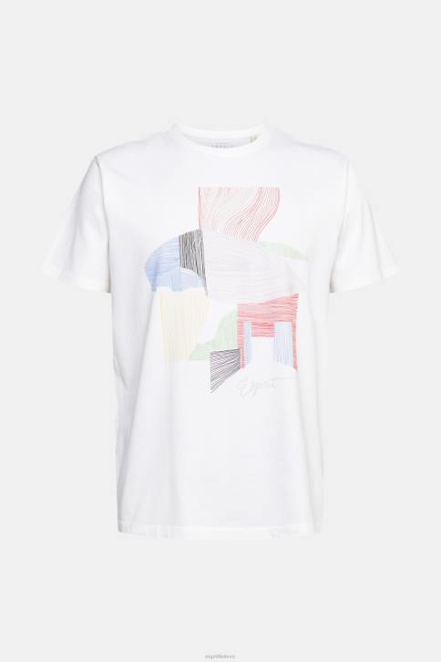 marškinėliai baltas vyrų Esprit tvarios medvilnės iliustracijos marškinėliai 4D6F939