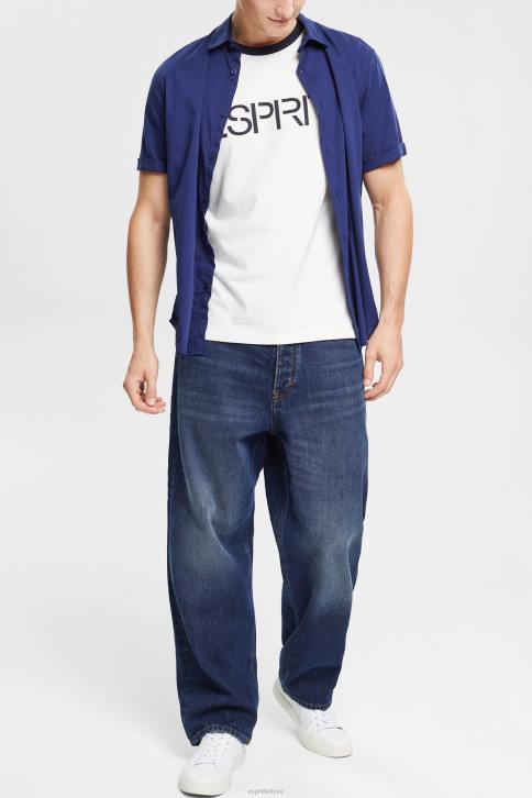 marškinėliai beveik baltas vyrų Esprit džersio logotipu marginti marškinėliai 4D6F949