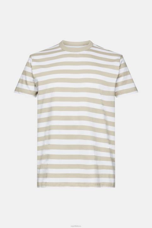 marškinėliai dulkėta žalia vyrų Esprit marškinėliai su dryžuotais kakleliu 4D6F768