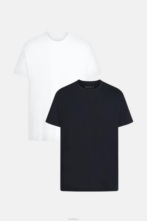 marškinėliai juoda balta vyrų Esprit dviejų pakuočių medvilniniai marškinėliai 4D6F857