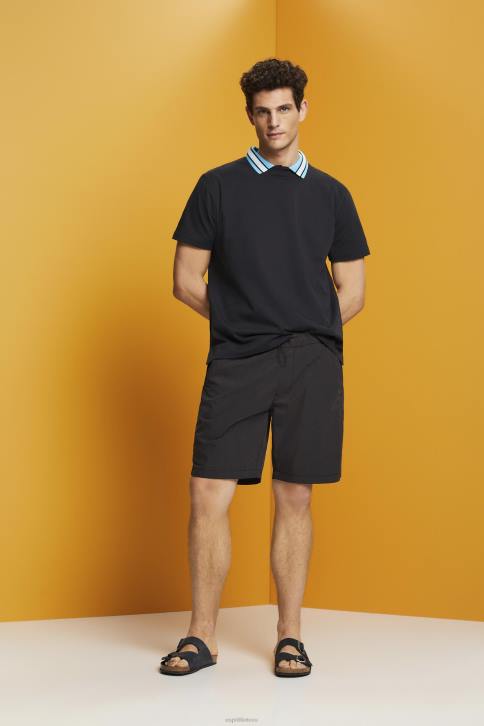 marškinėliai juodas vyrų Esprit marškinėliai su logotipu, 100% medvilnė 4D6F668