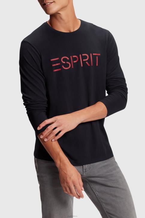 marškinėliai juodas vyrų Esprit marškinėliai su logotipu 4D6F862