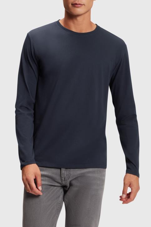 marškinėliai juodas vyrų Esprit įprasti kieto trikotažo marškinėliai 4D6F858