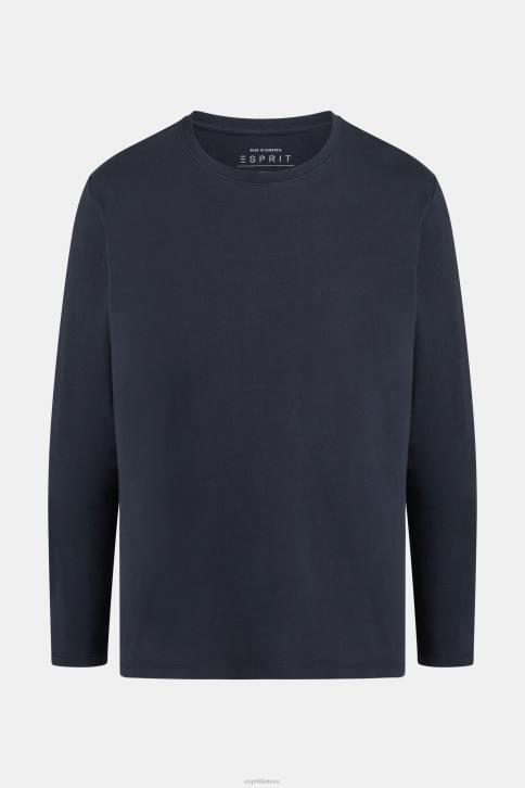 marškinėliai juodas vyrų Esprit įprasti kieto trikotažo marškinėliai 4D6F858