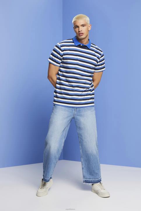 marškinėliai karinis jūrų laivynas vyrų Esprit dryžuoti marškinėliai, 100% medvilnė 4D6F736