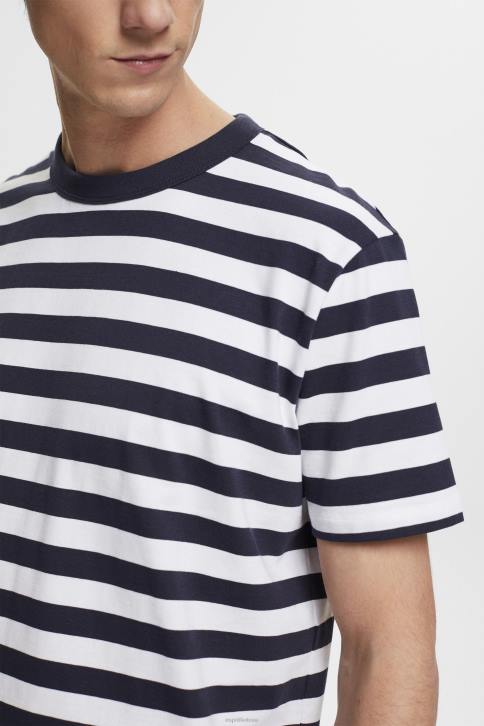 marškinėliai karinis jūrų laivynas vyrų Esprit marškinėliai su dryžuotais kakleliu 4D6F721