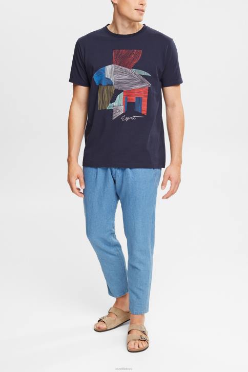 marškinėliai karinis jūrų laivynas vyrų Esprit tvarios medvilnės iliustracijos marškinėliai 4D6F940