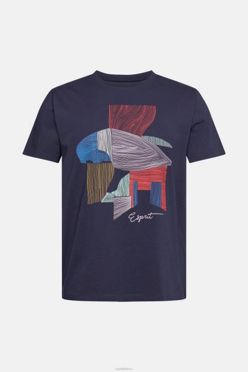 marškinėliai karinis jūrų laivynas vyrų Esprit tvarios medvilnės iliustracijos marškinėliai 4D6F940