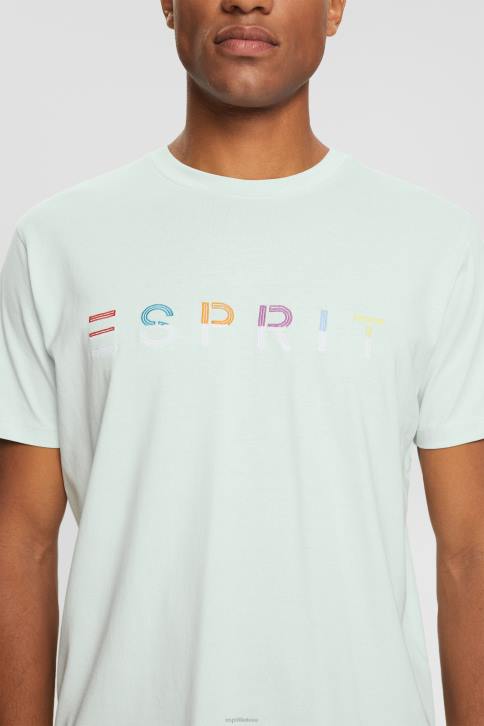 marškinėliai pastelinė mėlyna vyrų Esprit marškinėliai su išsiuvinėtu logotipu 4D6F919