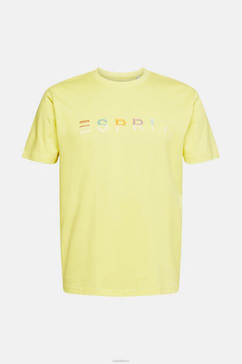 marškinėliai ryškiai geltona vyrų Esprit marškinėliai su išsiuvinėtu logotipu 4D6F920