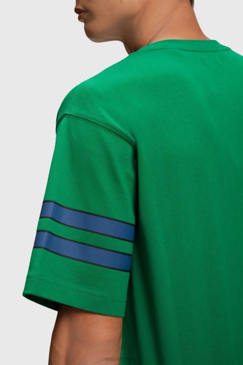 marškinėliai smaragdo žalia vyrų Esprit grafinio spausdinimo marškinėliai dryžuotomis rankovėmis 4D6F806