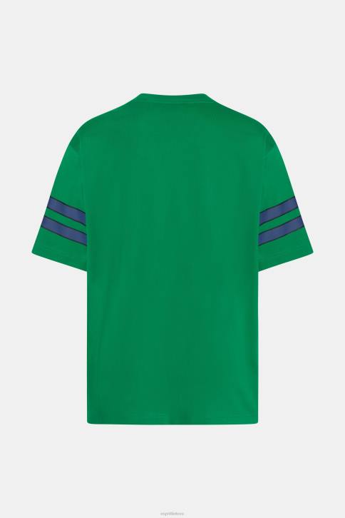 marškinėliai smaragdo žalia vyrų Esprit grafinio spausdinimo marškinėliai dryžuotomis rankovėmis 4D6F806