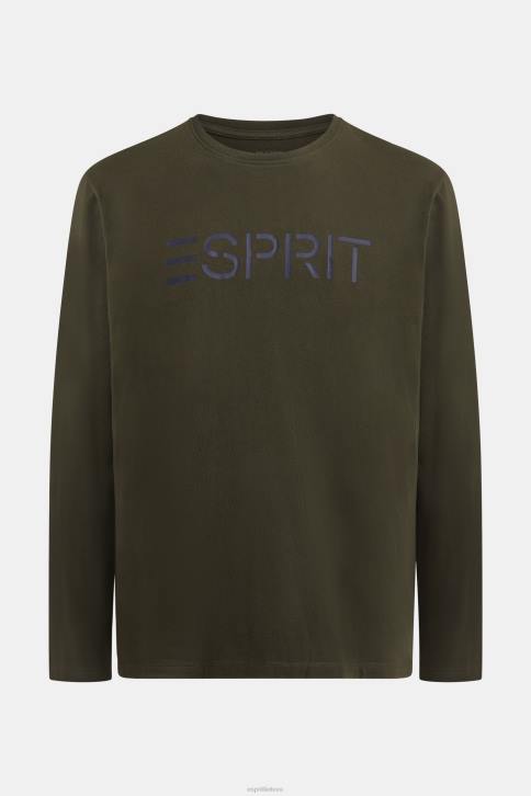 marškinėliai tamsiai žalia vyrų Esprit marškinėliai su logotipu 4D6F865