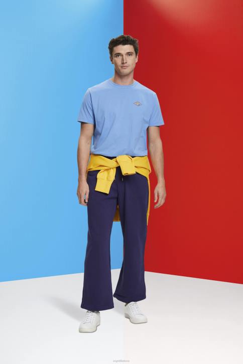 marškinėliai šviesiai mėlynos levandos vyrų Esprit marškinėliai su logotipu 4D6F602