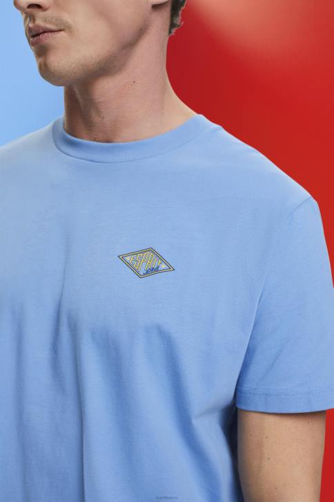 marškinėliai šviesiai mėlynos levandos vyrų Esprit marškinėliai su logotipu 4D6F602