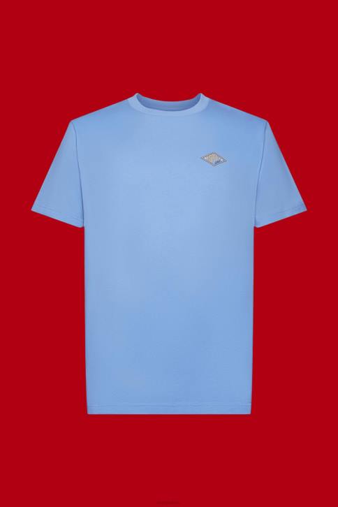 marškinėliai šviesiai mėlynos levandos vyrų Esprit marškinėliai su logotipu 4D6F602