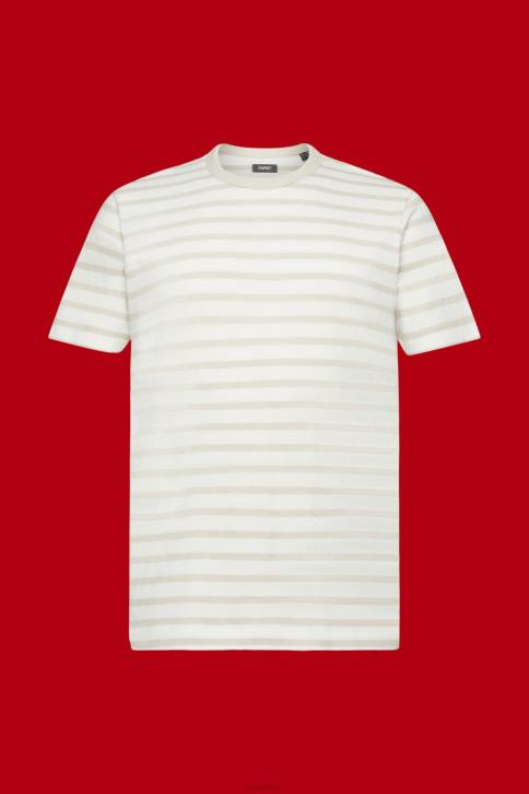 marškinėliai šviesiai taupus vyrų Esprit dryžuoti tvarios medvilnės marškinėliai 4D6F704