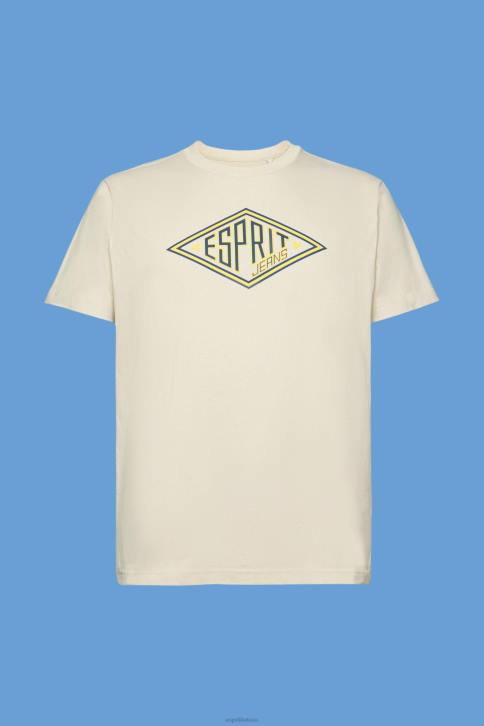 marškinėliai šviesiai taupus vyrų Esprit medvilniniai marškinėliai su logotipu 4D6F625