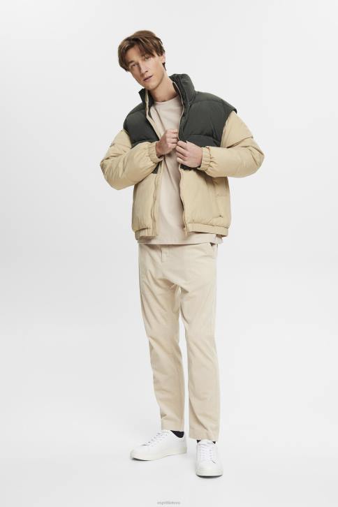 marškinėliai šviesiai taupus vyrų Esprit medvilniniai marškinėliai su įtemptu kaklu 4D6F722