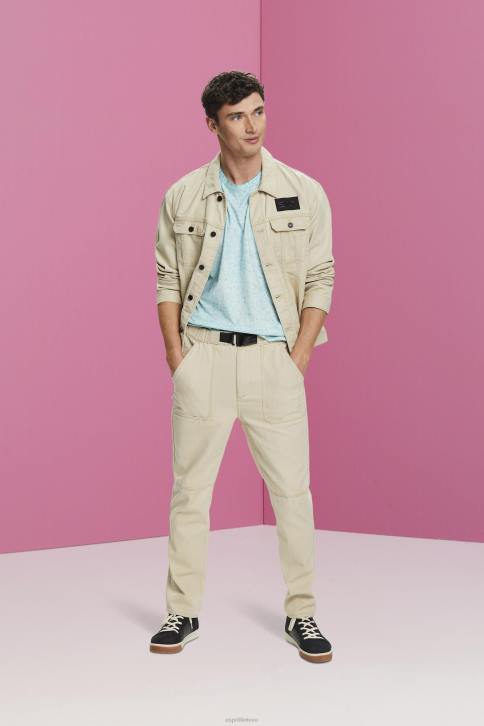 marškinėliai šviesiai vandens žalia vyrų Esprit skalbto efekto marškinėliai 4D6F753