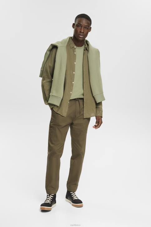 marškinėliai šviesus chaki vyrų Esprit džersio marškinėliai 4D6F746