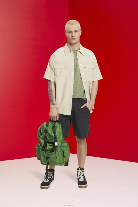 marškinėliai šviesus chaki vyrų Esprit skalbto efekto marškinėliai 4D6F752