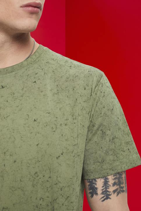 marškinėliai šviesus chaki vyrų Esprit skalbto efekto marškinėliai 4D6F752