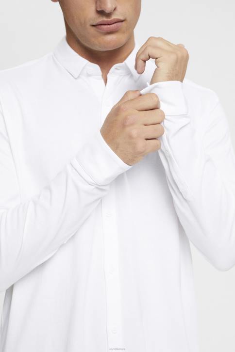 marškiniai baltas vyrų Esprit džersis ilgomis rankovėmis, 100% medvilnė 4D6F680