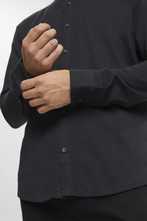 marškiniai juodas vyrų Esprit džersis ilgomis rankovėmis, 100% medvilnė 4D6F679