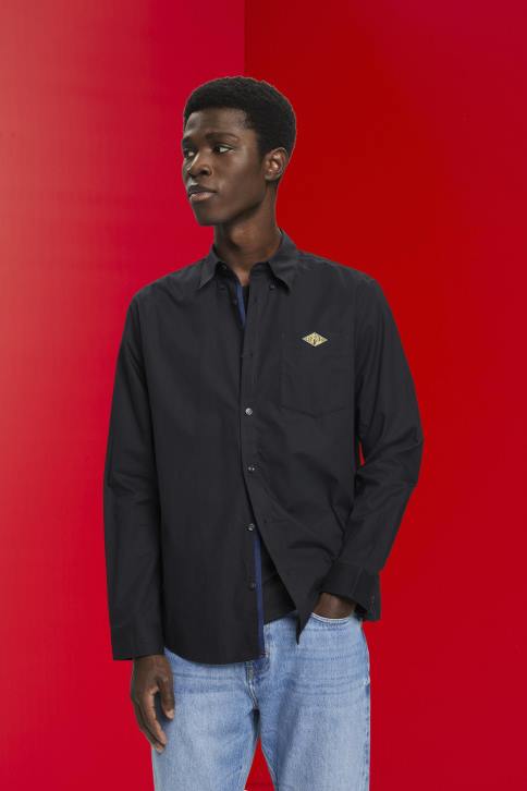 marškiniai juodas vyrų Esprit užsegami medvilniniai marškiniai 4D6F658